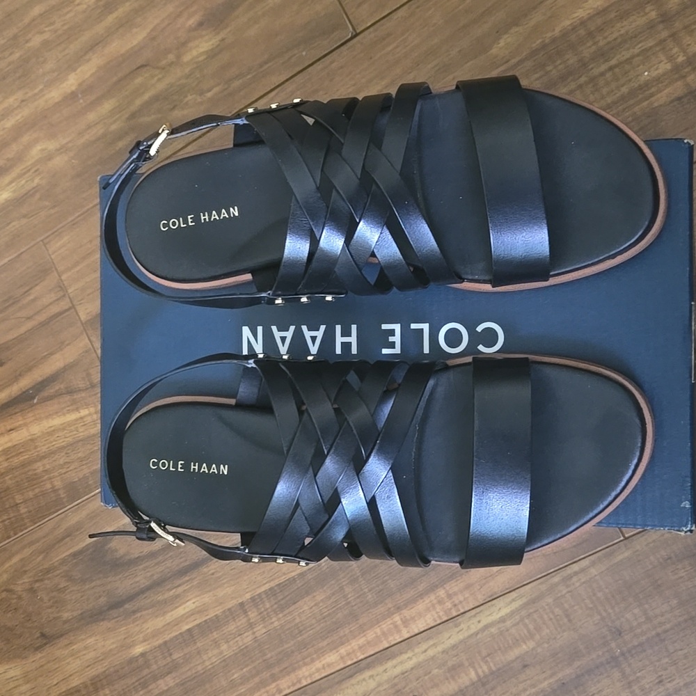 Cole Haan Black Francie Leather Women Sandals
